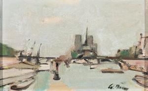 MÜLLER Walter Emil 1896-1983,Blick auf Notre Dame in Paris mit den Seine-Brücke,Zeller DE 2021-03-25