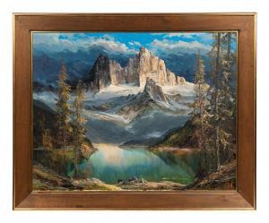 MÜNNICH Hans 1892-1970,Mountain Landscape with Lake,Hindman US 2023-02-16
