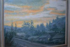 M PLATT Laurence 1900-1900,Street scene at sunset,1984,Lawrences of Bletchingley GB 2015-04-28