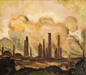 MAšEK Václav 1893-1973,Landscape with chimneys,Palais Dorotheum AT 2015-09-19