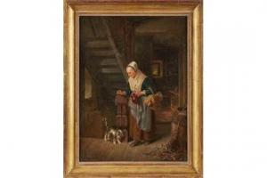 MAAS Lorenz 1845-1882,Alte Frau mit Katze, Interieur,Dobritz DE 2015-11-14