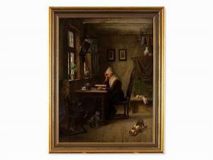 MAAS Lorenz 1845-1882,Dutch Interior With an Old Woman,1868,Auctionata DE 2016-08-26