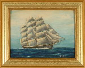 MAASS CHARLES 1900-1900,Portrait of a three-masted ship,1937,Eldred's US 2008-07-17
