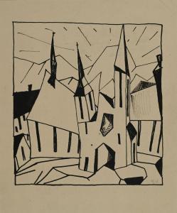 MAATSCH Thilo 1900-1983,Untitled (Church),1921,Germann CH 2023-11-28