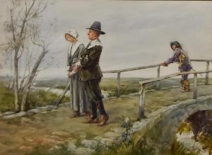 MAC GRIERSON Charles Iver 1864-1939,A Puritan father leads his demure daughter o,Canterbury Auction 2023-07-29