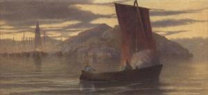 MACALLUM John Thomas Hamilton 1841-1896,Early Morning Fisherman,1868,Mossgreen AU 2017-06-06