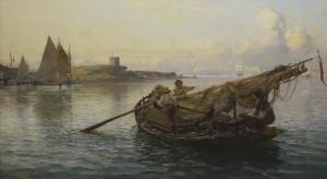 MACALLUM John Thomas Hamilton,FISHING BOAT MAKING FOR HARBOUR,1889,Great Western 2022-06-17