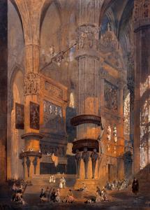 MACARTHUR Arthur 1880-1920,Cathedral interior with figures,Bonhams GB 2013-02-05