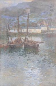 MACAULAY Kate 1872-1896,Two fishing boats in a harbour,Gilding's GB 2022-08-16