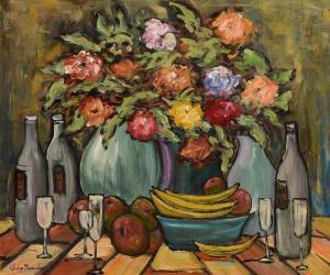 MacCABE Gladys 1918-2018,Still Life, Fruit, Flowers and Bottles,Morgan O'Driscoll IE 2014-01-27