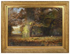 MacCALLUM Andrew 1821-1902,FALLOW DEER IN A FOREST,1866,Lawrences GB 2022-07-06