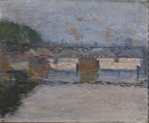 MACCHIATI Serafino 1860-1916,Le pont des Arts, Paris,Rossini FR 2024-04-09
