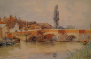 MacDONALD Alister G 1898-1947,A view of the river and bridge at Tewkesbury, Glou,Dickins 2008-11-15