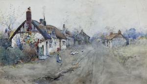 MACDONALD J. Tim,Girl with Ducks in a Country Village,1897,Duggleby Stephenson (of York) 2024-04-12