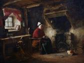 MacDONALD John Blake 1829-1901,An Old Lady seated by a Fire holding a Teacup an,1866,John Nicholson 2019-06-26
