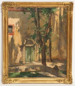 MACDONALD WILLIAM 1884-1938,A SHADED COURTYARD,McTear's GB 2015-08-09