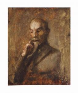 MacDowell Eakins Susan H. 1851-1938,Study for Portrait of David Jordan,1891,Christie's GB 2015-06-23