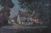 MACE John Edmund,Village street scene with thatched cottages and fi,Lacy Scott & Knight 2022-09-16