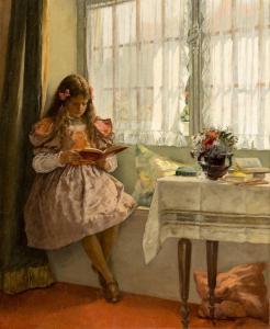 MacEWEN Walter 1860-1943,A Young Girl Reading by the Window,Hindman US 2023-05-19