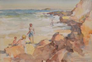 MACGEORGE Normann 1872-1952,AT THE BEACH,Leonard Joel AU 2016-04-07