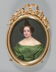MACHÉRA Ferdinand 1776-1843,Portrait de femme à la robe verte,1833,De Maigret FR 2021-06-11