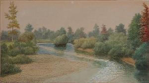 MACHEN Henry 1832-1911,Landscape with Stream,Rachel Davis US 2015-09-12