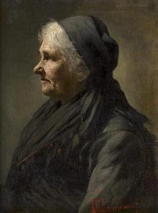 MACHNIEWICZ Franciszek 1859-1897,Porträt einer polnischen Bäuerin,Galerie Bassenge DE 2017-12-01
