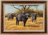 MACINTOSH Robert 1949,Three Cape Buffalo,1949,Brunk Auctions US 2011-07-16