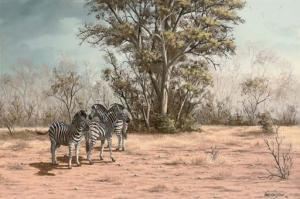 MACINTOSH Robert 1949,Zebras in the bush,1984,Christie's GB 2007-08-22