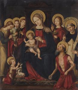 MACIP Vicente el Viejo 1475-1550,THE MADONNA AND CHILD WITH SAINTS,Sotheby's GB 2018-12-06
