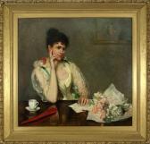 MACKAY Barbara,Portrait of Young Lady 
sitting at a tab,1889,Simon Chorley Art & Antiques 2011-05-19