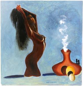 MACKAY John 1947,nude stretching beside a vase,2014,Ewbank Auctions GB 2021-06-17