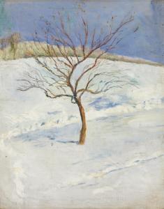 MACKE August 1887-1914,Baum in verschneiter Landschaft,1910,Lempertz DE 2023-12-01
