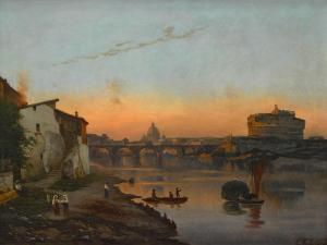 MACKELDEY Bernhard Carl,A view of St. Peter's Basilica and Castel Sant'Ang,Bonhams 2017-11-13