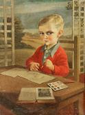 MACKENNEY 1900-1900,Boy sketching at a table,Mallams GB 2016-10-19