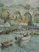 Mackenzie Charles V,Boats Before a Bridge,Rowley Fine Art Auctioneers GB 2021-07-31