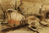 MACKENZIE Marie Henri 1878-1961,Ships in a harbour,Glerum NL 2007-06-10
