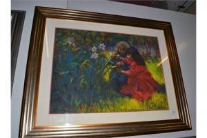 MACKIE John 1953,Two girls picking flowers,Tennant's GB 2015-11-28