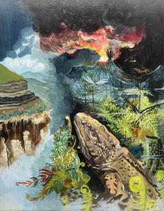 MACKIE Sheila Gertrude,Alligator in Volcanic Landscape,Duggleby Stephenson (of York) 2024-04-12