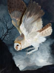 MACKIE Sheila Gertrude 1928-2010,An owl in flight,1993,Anderson & Garland GB 2020-08-20