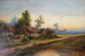 MACKINLEY Charles 1800-1800,A view of a farm at sunset,Halls GB 2008-04-11