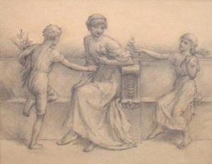 MacLAREN Walter 1800-1900,study of a mother and two children dancing ,Fieldings Auctioneers Limited 2012-01-14