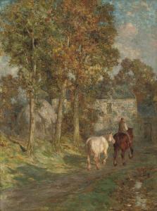 MACLAURIN Duncan 1849-1921,A figure with two horses on a wooded path,Christie's GB 2008-01-15