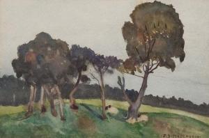 MACLAURIN JAMES,SHEEP GRAZING BY TREES,McTear's GB 2012-10-25