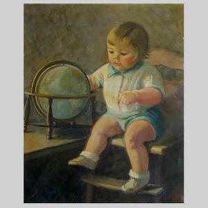 MACLEAN JANE,Young child with Globe,1922,Auctions by the Bay US 2007-12-02