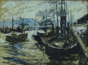 MACLEOD,harbour scene,Burstow and Hewett GB 2018-07-26