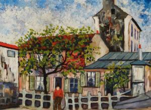 MACLET Elisee 1881-1962,House with red roof,John Moran Auctioneers US 2024-04-10