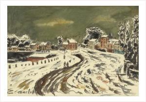 MACLET Elisee 1881-1962,Village sous la neige,Anaf Arts Auction FR 2008-04-07