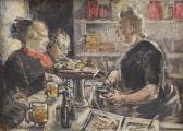 MACMILLAN ETHEL,figures at a bar with drinks and food,Rogers Jones & Co GB 2017-06-02
