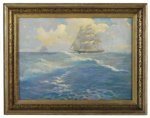 MacMORRIS LeRoy Daniel 1893-1981,Clipper Ship Race,New Orleans Auction US 2019-08-24